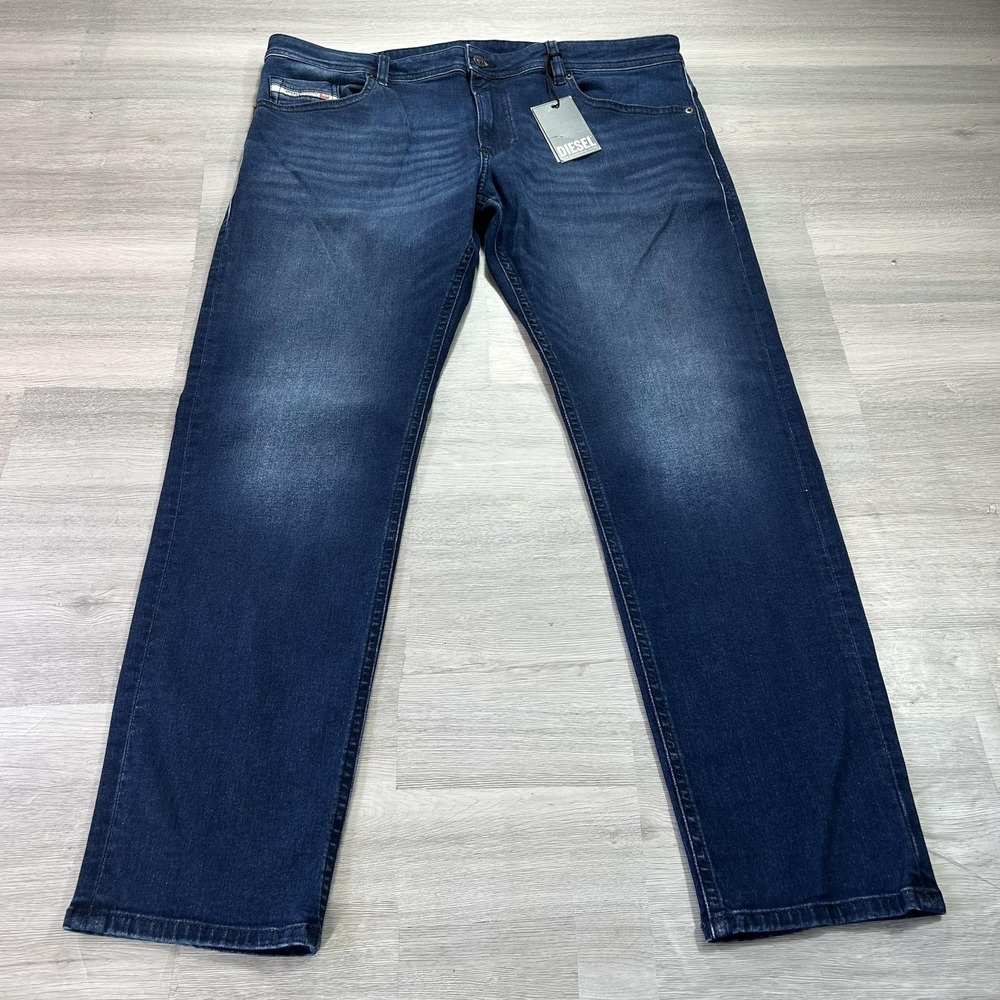 Diesel Thommer Slim Jeans Mens 38x32 Blue Slim Straight Stretch Denim Dark Wash
